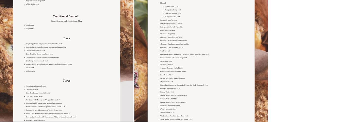 GhilaDolci Bakery Menu