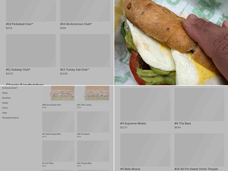 Subway Menu