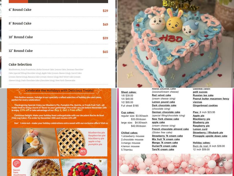 Ladyfingers cakes Menu