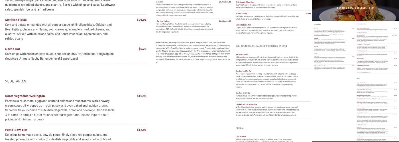 Red Tail Catering Menu