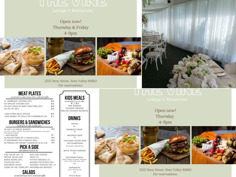 The Vineyards Menu