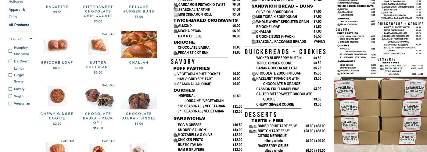 Starter Bakery Menu