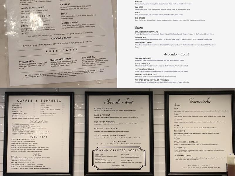 The Crafted Scone Menu