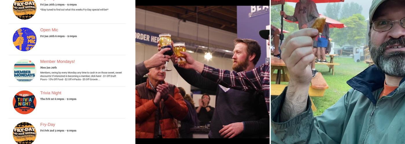 Five Shores Brewing Menu