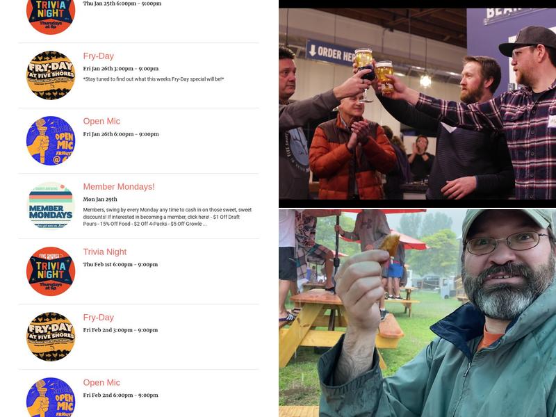 Five Shores Brewing Menu