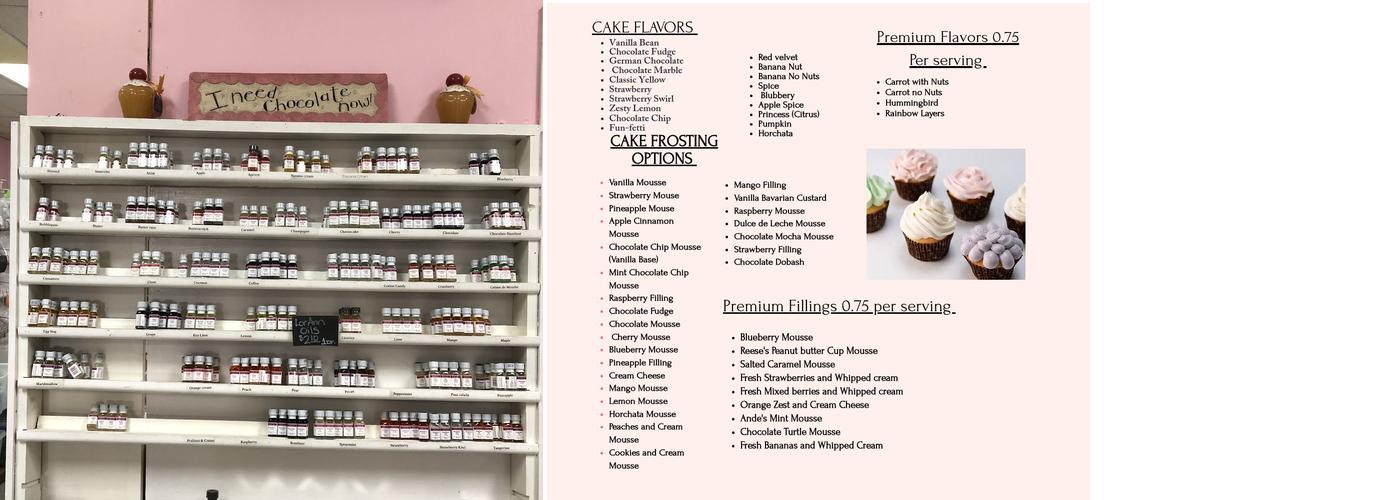 Calico Cake Shop Menu