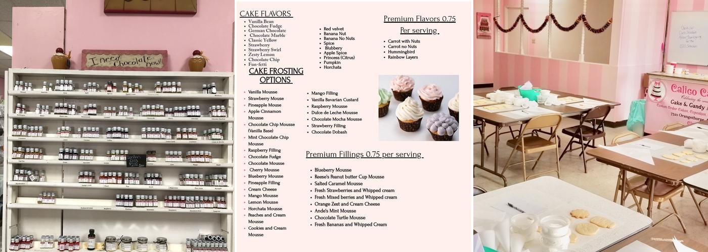 Calico Cake Shop Menu