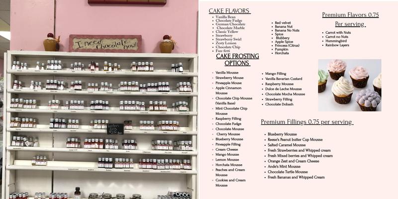 Calico Cake Shop Menu