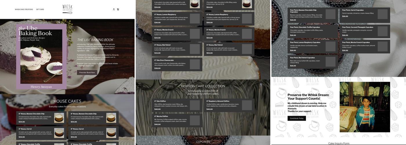 Whisk Cake Creations Menu