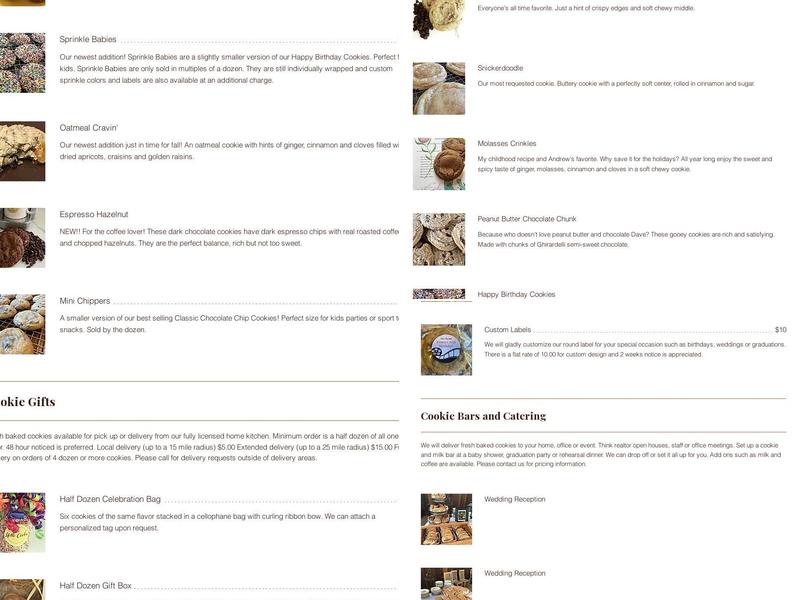 Hello Cookie Co Menu