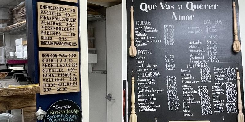 Sory's Bakery Menu