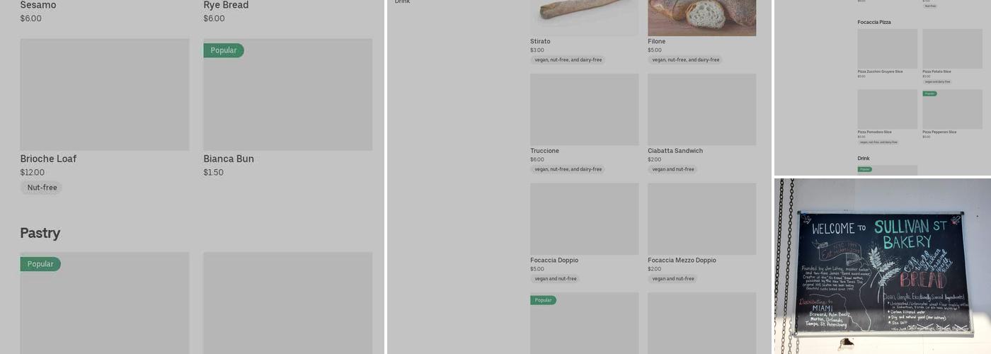 Sullivan Street Bakery Miami Menu