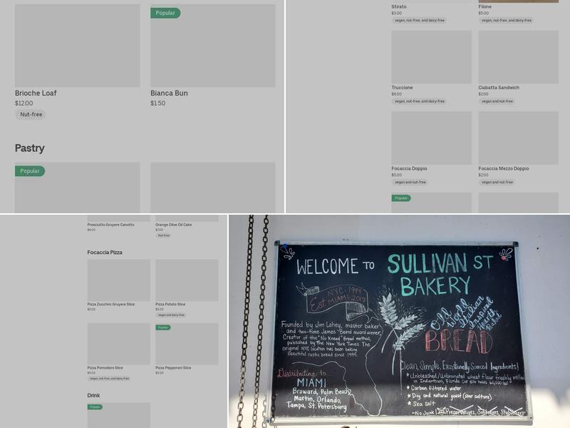 Sullivan Street Bakery Miami Menu