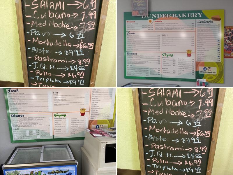Dundee Bakery Menu