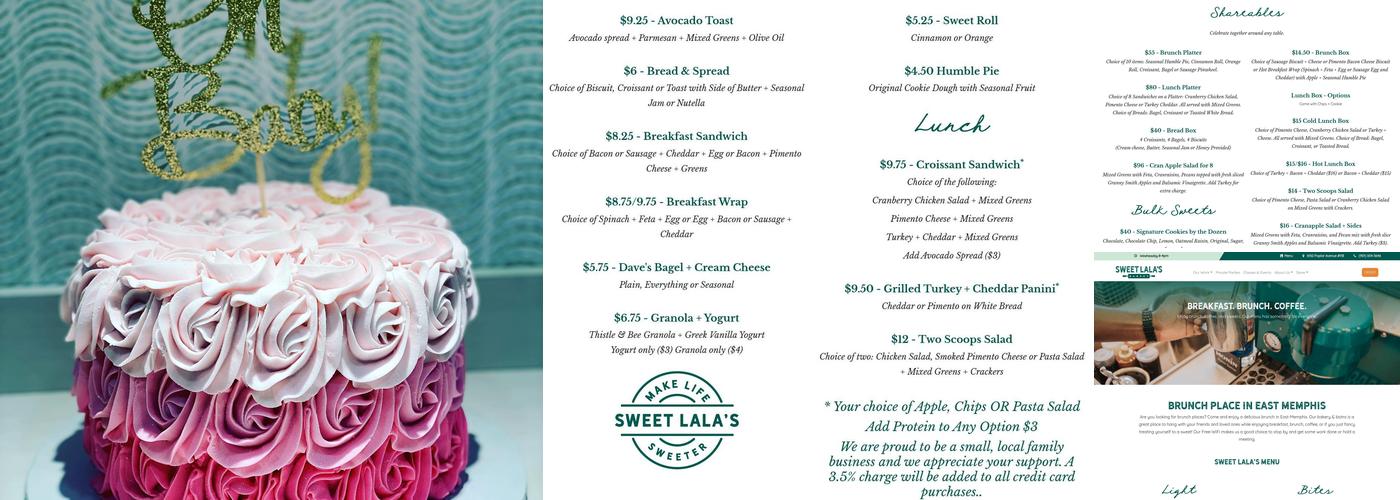Sweet LaLa’s Bakery Menu