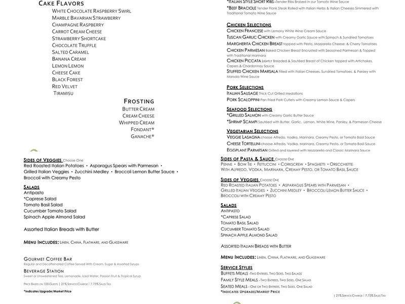 Ranch Events Menu