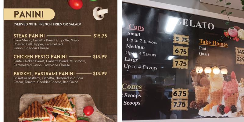 Golden Rose Bakery Menu