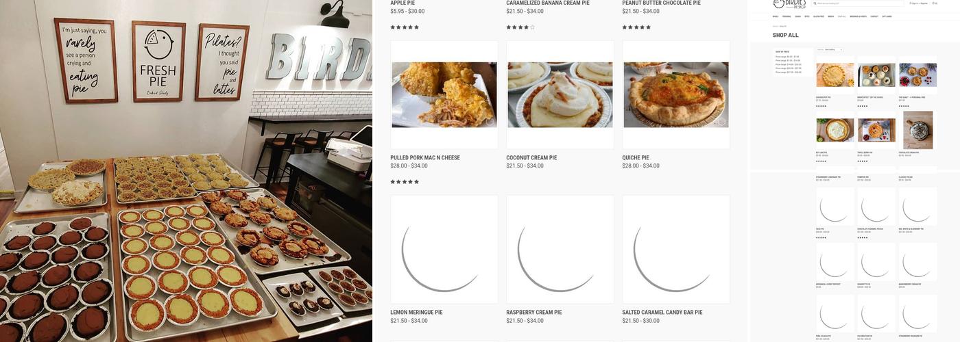 Birdie's Pie Shop Menu