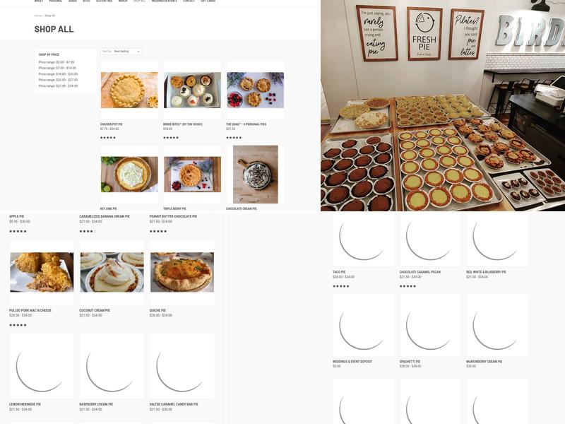 Birdie's Pie Shop Menu