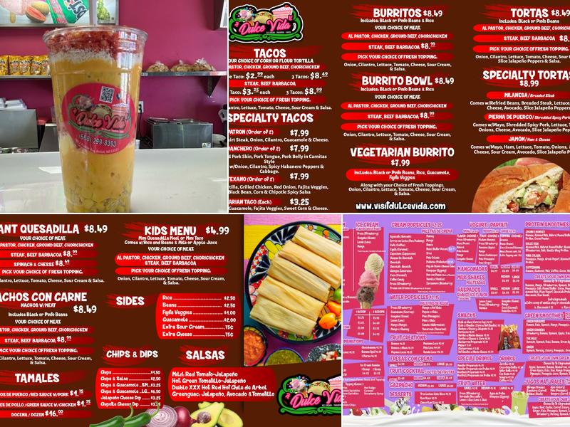 Dulce Vida La Michoacana Menu