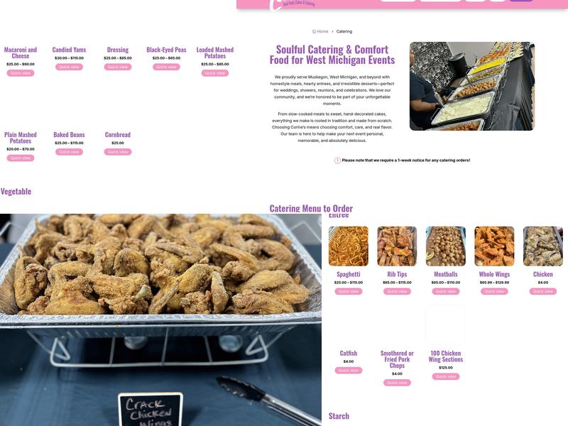 Corine's Cakes & Catering, LLC Menu