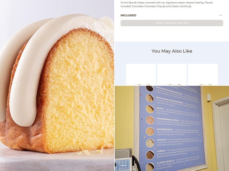 Nothing Bundt Cakes Menu