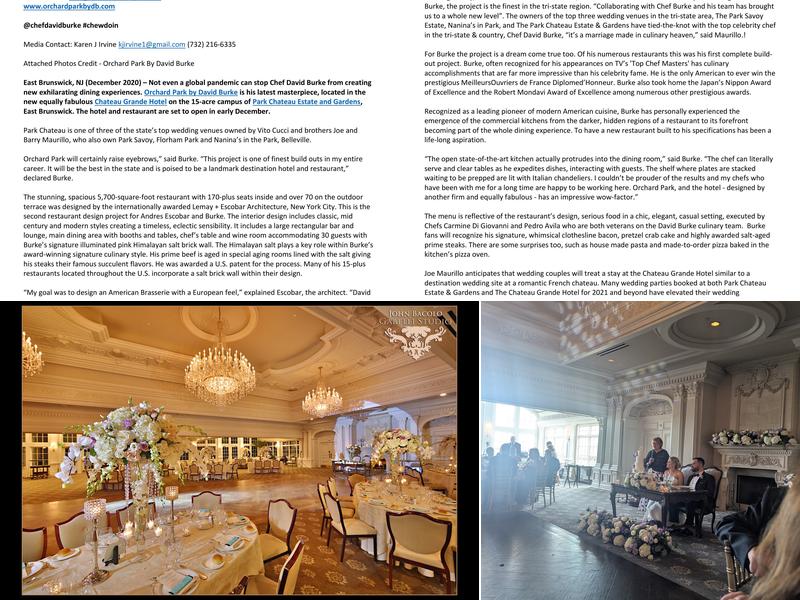 The Park Savoy Estate Menu