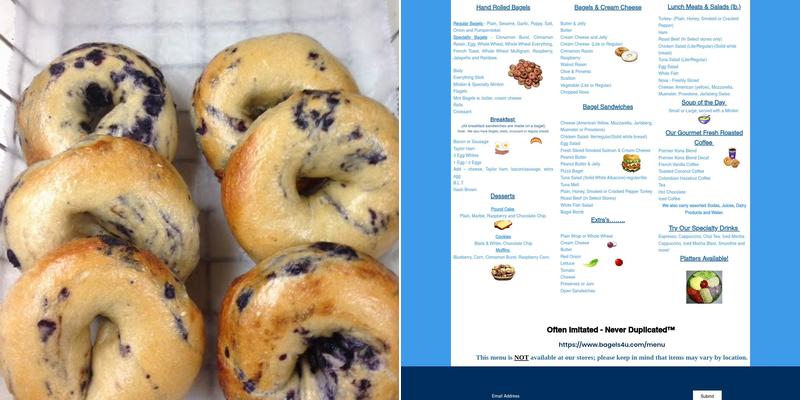Bagels-4-U of East Hanover Menu