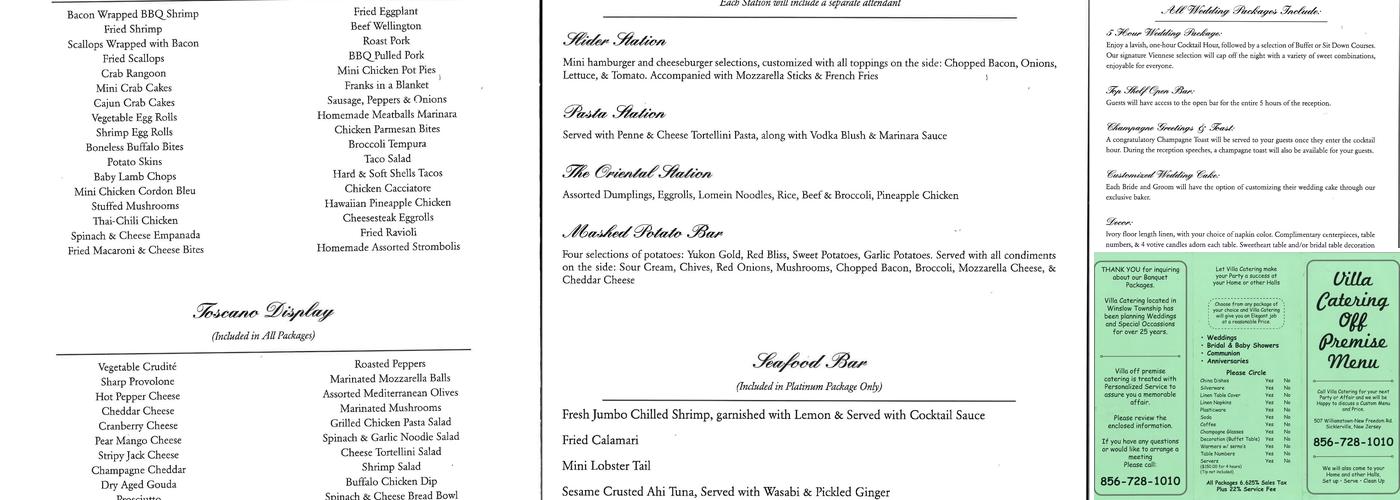 Brigalias Menu