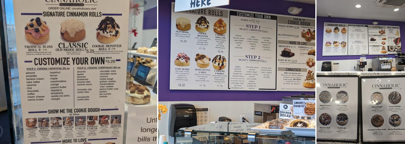 Cinnaholic Menu