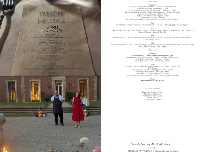 Garnish Catering Menu