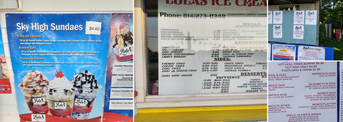 Lula's Ice Cream And More Menu