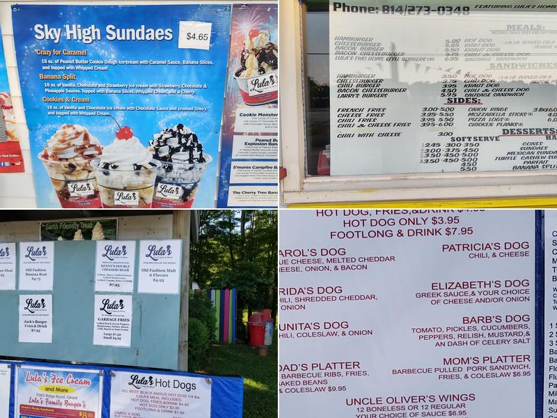 Lula's Ice Cream And More Menu