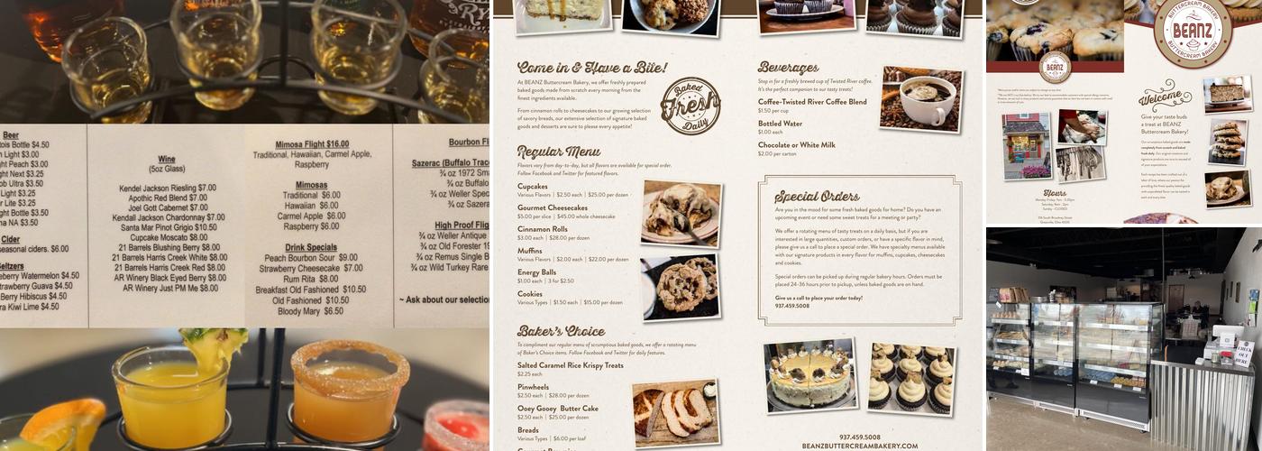 Beanz Buttercream Bakery and Eatery Menu