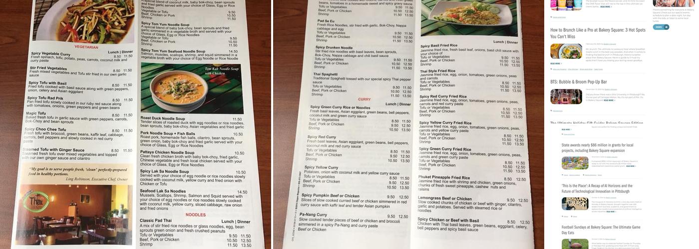 Bakery Square Menu