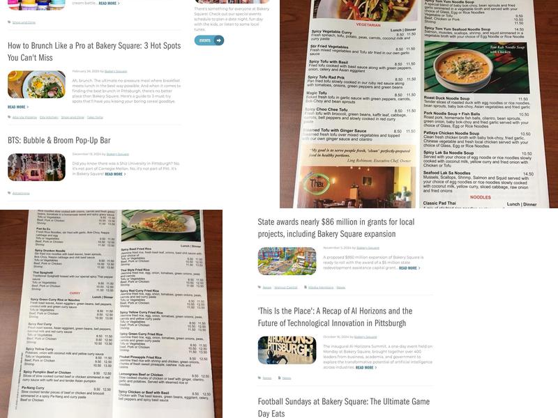 Bakery Square Menu