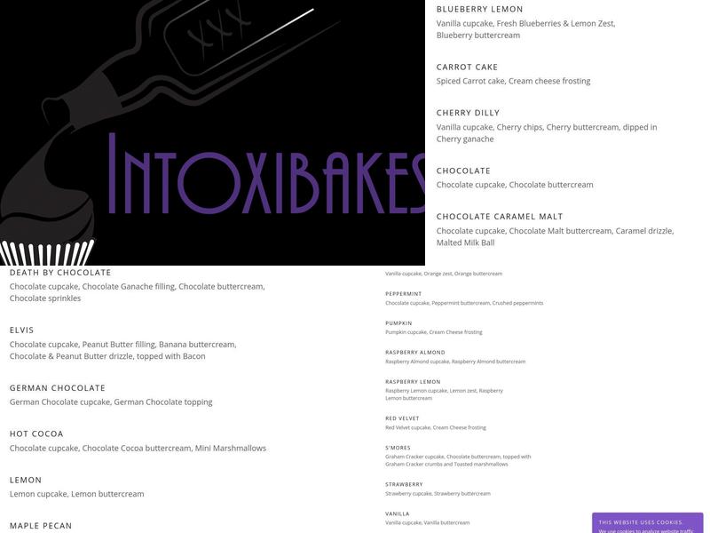 Intoxibakes Menu