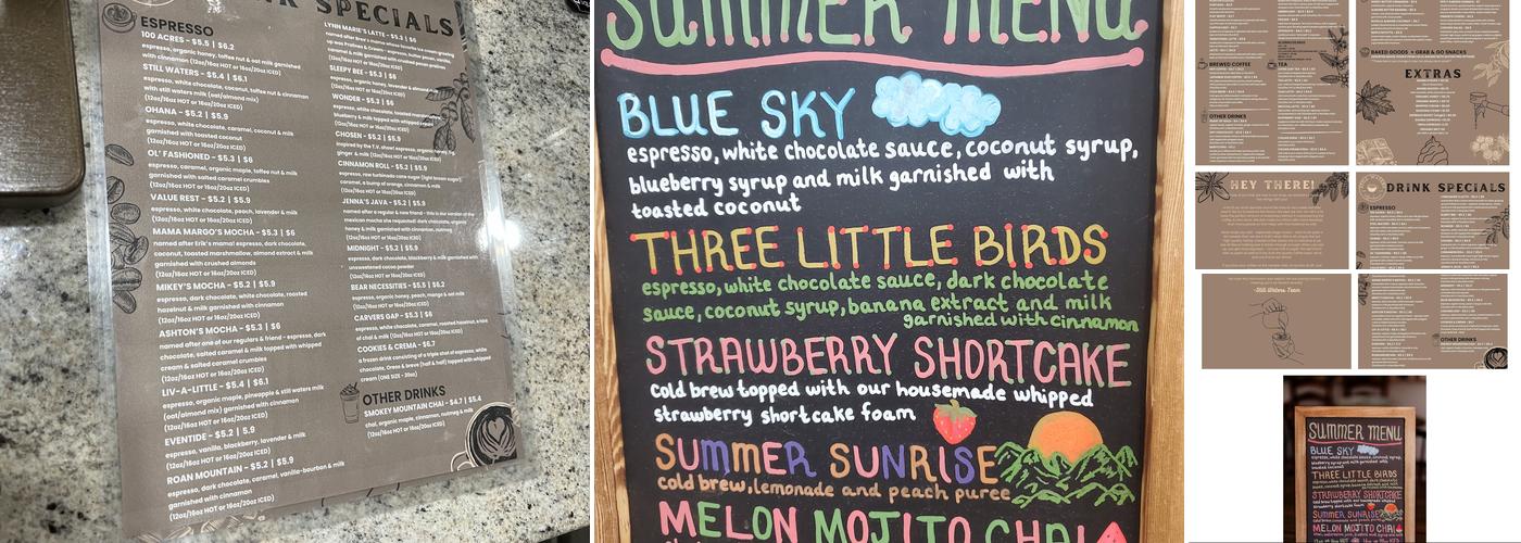 Still Waters Coffeehouse Menu