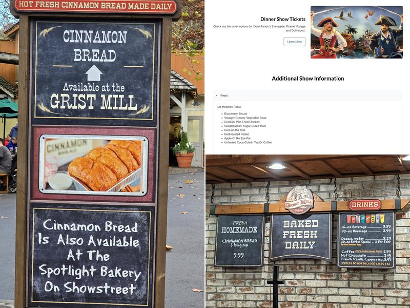 Grist Mill & Cinnamon Bread Menu