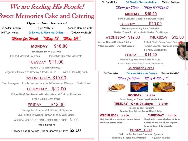 Sweet Memories Cake & Catering Menu