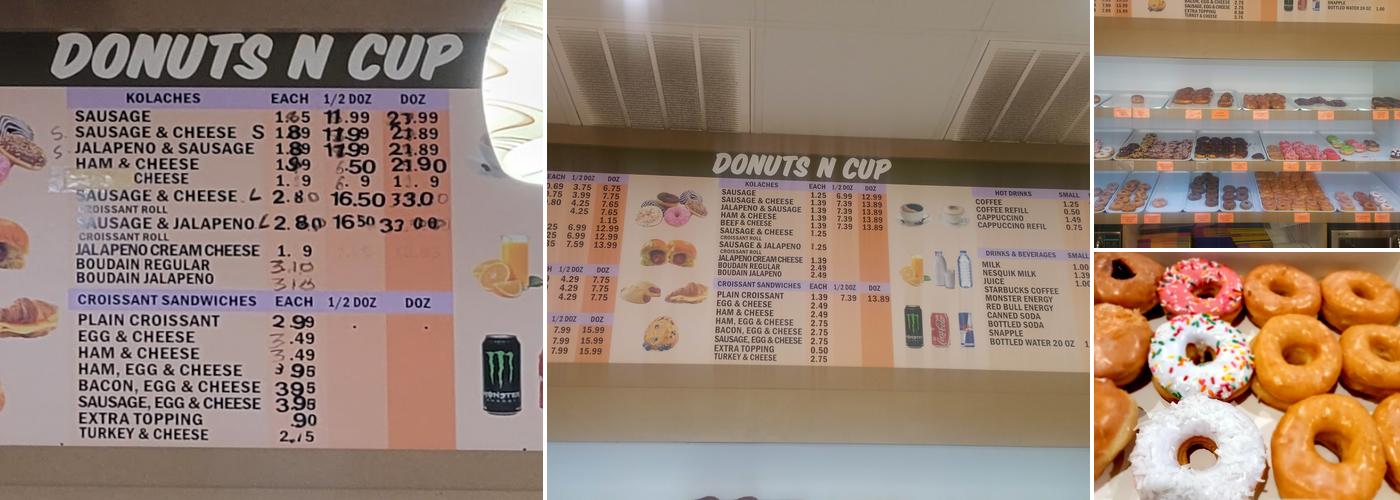 Donuts & Cup Menu