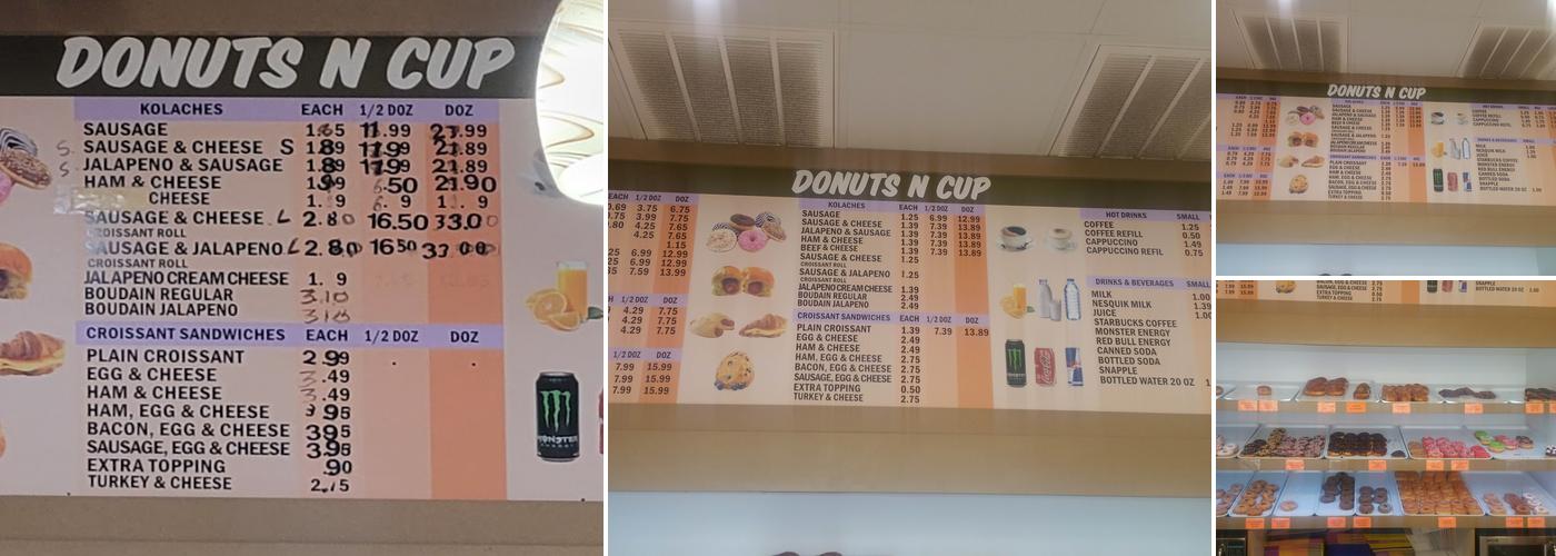Donuts & Cup Menu