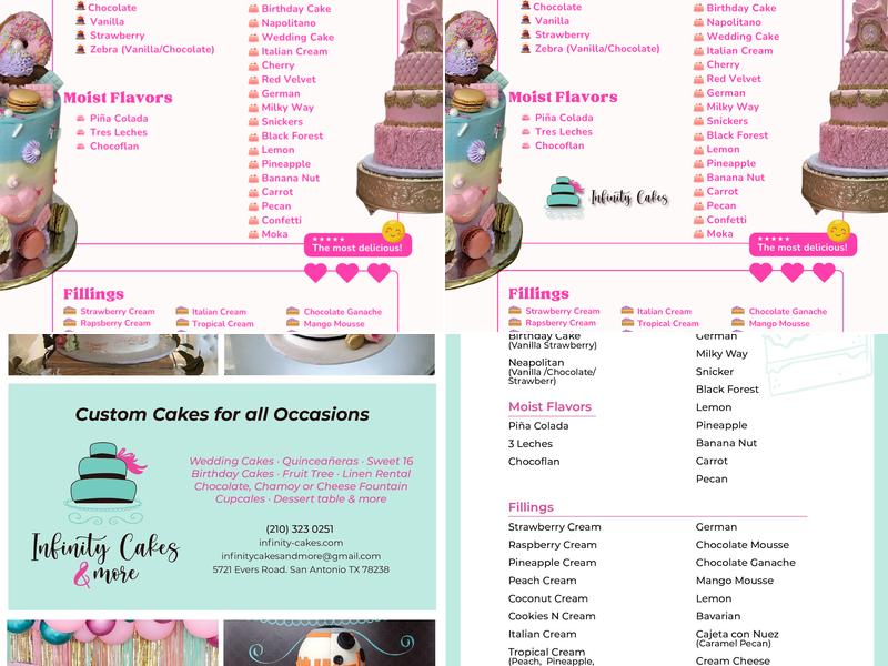 Infinity Cakes & More Menu