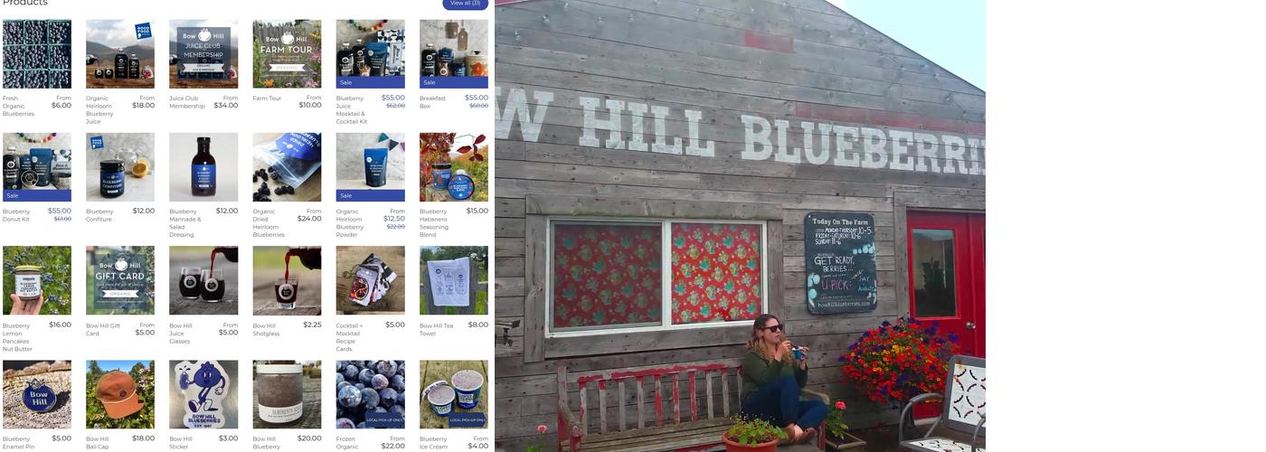 Bow Hill Blueberries Menu