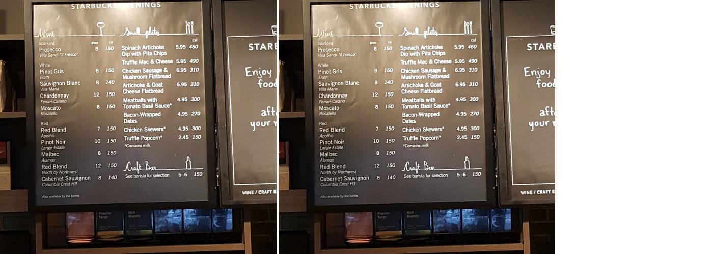Starbucks Menu