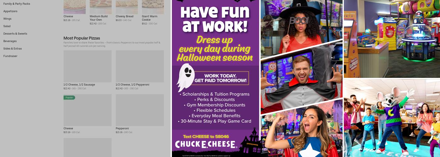 Chuck E. Cheese Menu