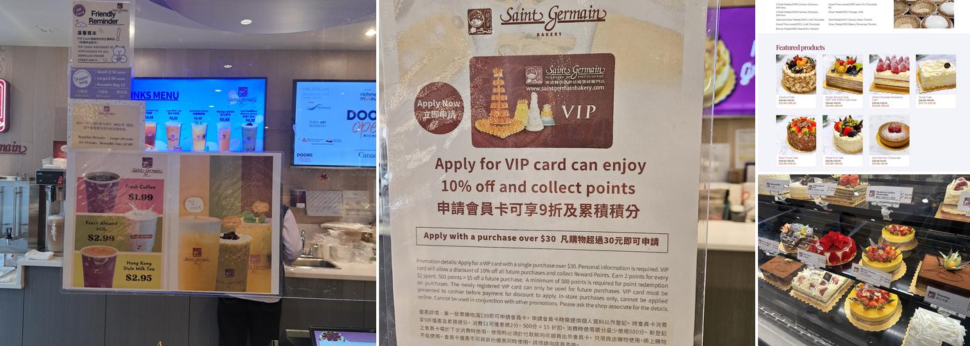 Saint Germain Bakery Menu