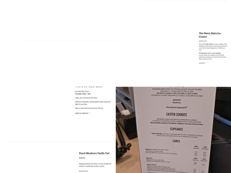 Three Tarts Menu