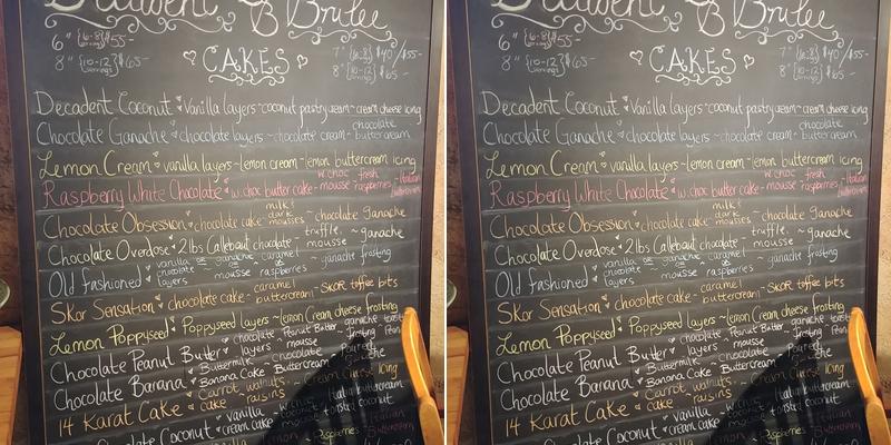 Decadent Brulee Menu