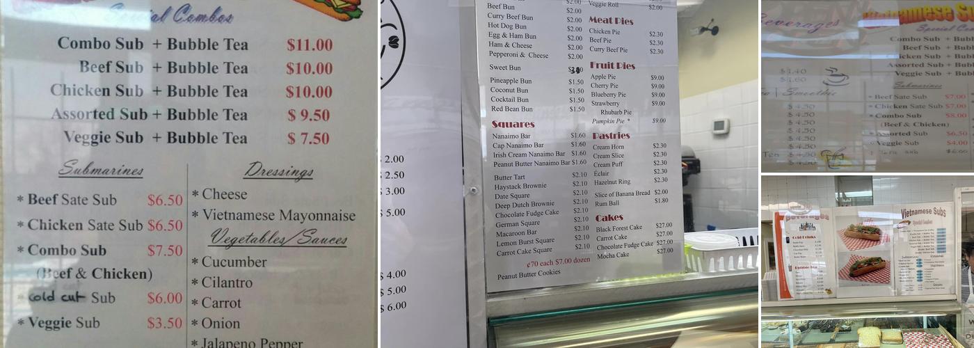 Hunterhorn Bakery Menu